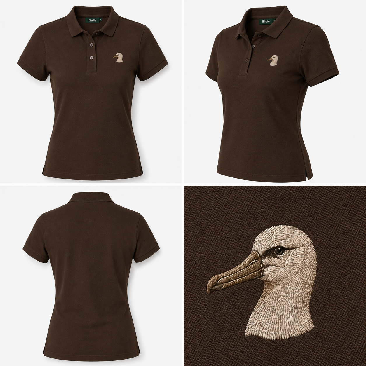 Men's Birdie Signature Polo in Forest Green with embroidered albatross